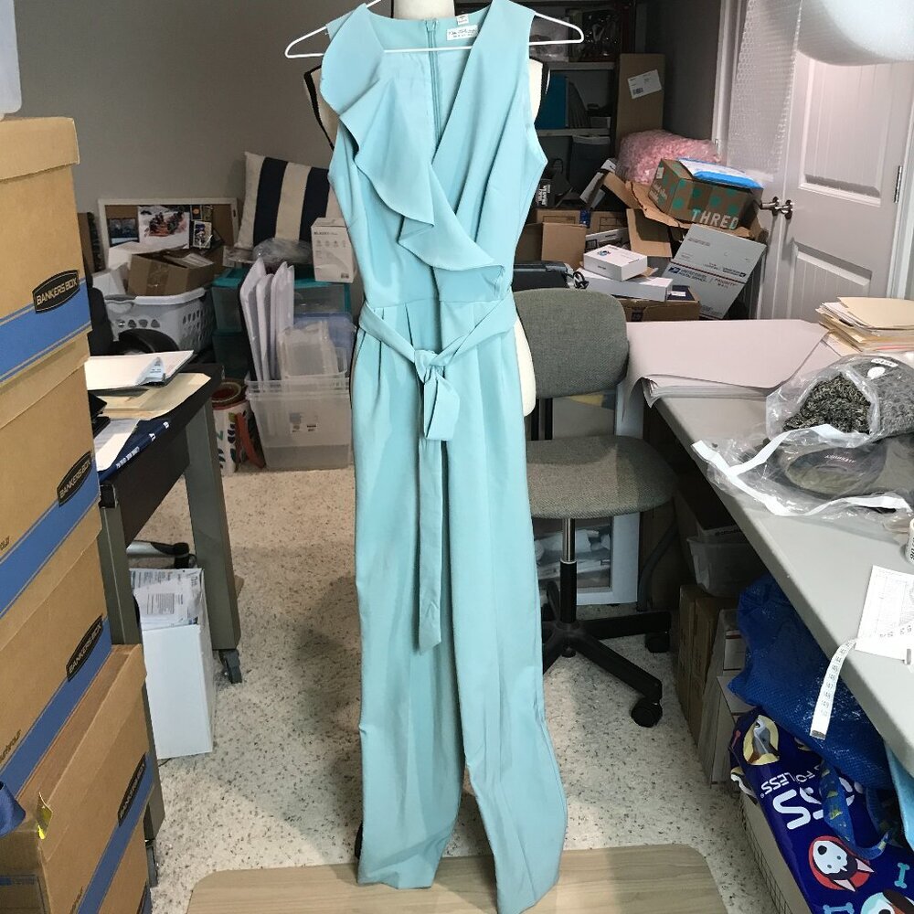 Women's Miss Selfridge Lt Blue sleeveless Jumpsuit Size 0